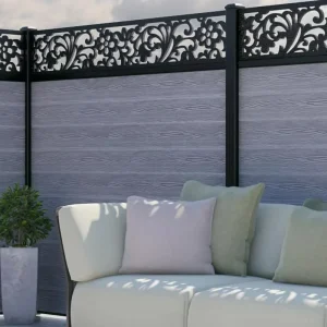 Custom Size 6 Feet Heat-Treated WPC Yard Fence, Aluminum Alloy Frame Composite Fencing for Home and Garden