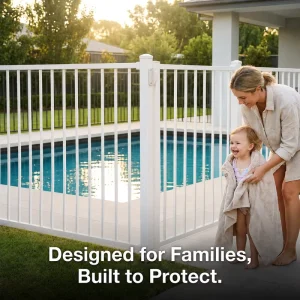 Custom Size OEM Galvanized Steel Pool Fence Panels Powder Coated Black Metal Security Fencing for Swimming Pool