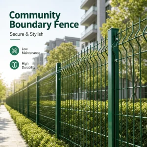 Custom Size Weatherproof Factory Supply Anti-Climb PVC-Coated Double-Layer Corrugated Metal Fence