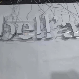 Custom Spray-Painted 304 Stainless Steel Letters Premium Backlit Storefront Signage