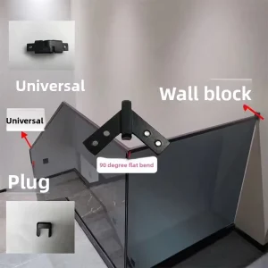 Custom Stair Handrail Balustrade Aluminum Alloy Ultra narrow Glass clamping Channel Fittings Modern Minimalist Wall mounted