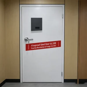 Custom Steel Fire Door UL Panic Hardware Soundproof Metal Hospital Corridor School Entry Steel Fire Door Factory