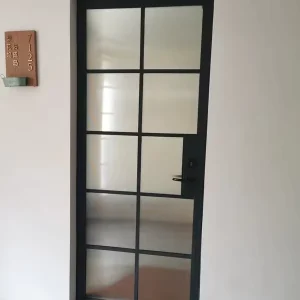 Custom Steel Thermal Break Swing Door Energy Saving Soundproof Double Glazed for Exterior Villas Apartments Office Buildings