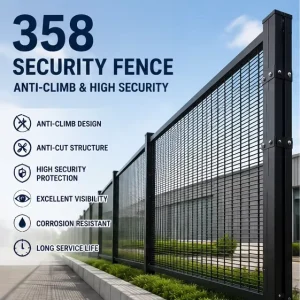 Custom Welded Mesh 358 Security Fence with Rigid Structure for Commercial Facilities