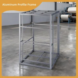 Custom Width Multi Layer Vertical Cube Aluminum Extrusion Frame Adjustable Industrial Structure with Side Reinforced Profiles