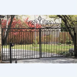 Custom Wrought Iron Main Gate for Industrial, Apartment, Hotel, and Hospital Applications