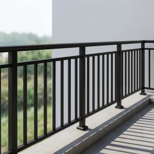 Customizable Aluminum Alloy Railing System, Modern Black Powder-Coated Metal