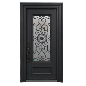Customizable Steel Security Front Entry Wrought Iron Doors Modern Anti-Theft Exterior Door