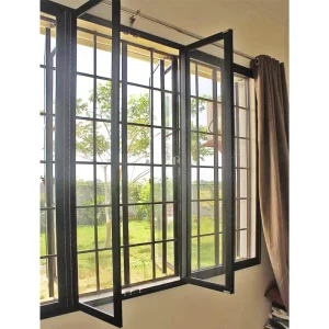 Customization Classic European Retro Steel Windows Extremely Narrow Aluminium Alloy Frame Glass Window Grill Designs
