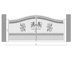 Customized 20ft Wrought Iron Driveway Security Gate for Large Properties and Farms