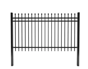 Customized 6×8 Metal Garden Fencing Residential Steel Decorative Fencing Black Metal Picket Wrought Iron Fence Panels