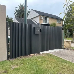 Customized Aluminum Alloy and Zinc Steel Fence Gate with Vertical Blades for Outdoor Garden Walls and Backyard Buildings