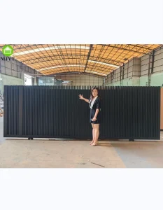 Customized Aluminum Eco Friendly Powder Coated Automatic Security Sliding Gates with 10ft Height for Villa Garden Entrance