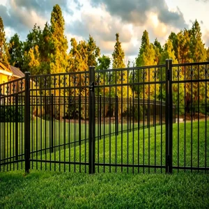 Customized Black Security Yard Fence Panels Aluminum Tubular Ornamental Spear Top for Houses Garden Powder Coated Finish