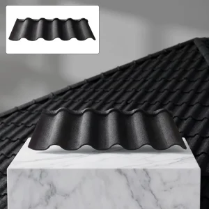 Customized Circular Arc Stone Coated Metal Roof Tiles Hurricane Resistant for South America Villa Projects
