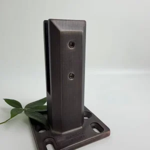 Customized Color Polished Duplex SS2205 Glass Spigot Square Floor Mount Railing Clamp Beveled Balustrade Fence Hardware