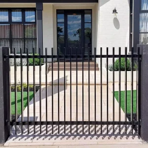 Customized Decorative Tubular Arrow Fence Tube Metal Ornamental Black Galvanized Steel Security Steel Picket Fence Panels