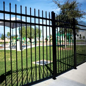 Customized Galvanized Steel 6ft Powder Coated Eco-Friendly Black Palisade Tubular Metal Industrial Garden Fence