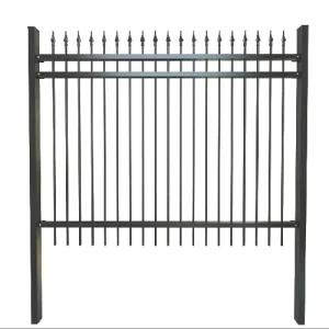 Customized Galvanized Steel Fence Panels Black Palisade Waterproof Rustproof Powder Coated Outdoor