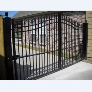 Customized Heat Treated Powder Coated Wrought Iron Construction Site Gate