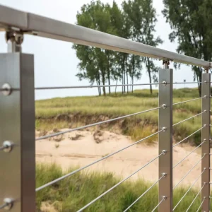 Customized High Quality Stainless Steel Frameless Outdoor Staircase Balustrade Railings Contemporary Water Resistant Rust