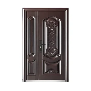 Customized High Security Metal Doors Waterproof Matte Finished Powder Coated Iron Doors for Apartment