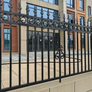 Customized Home Garden Galvanized Powder Coated Welded Metal Pipe Iron Fence Plate with 3D Modeling Modern Design Eco-Friendly