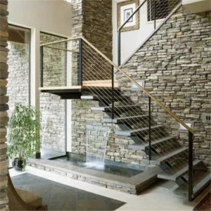 Customized Metal Horizontal Bar Railing Black Powder Coated Deck Stair Railing for Balcony