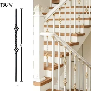 Customized Minimal Luxury Chic Wrought Iron Railing Baskets Balusters for Decoration Metal Iron Spindle Railing