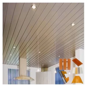 Customized Modern Aluminum Alloy Waterproof Sound Absorbing Fireproof G Shaped Strip Buckle Metal Ceiling Panel 0.5 1.2mm