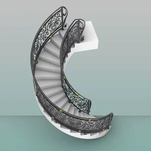 Customized Modern Metal Iron Balcony Staircase Railings Black Finish Safety Protection Convenient Villa Courtyard Mall