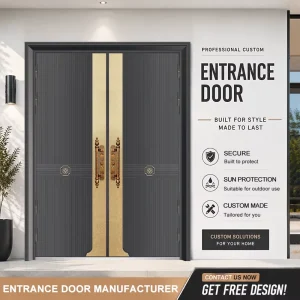 Customized Modern Villa Entrance Door Main Front Exterior Steel Security Metal Gate for Residence House Home Anti Theft
