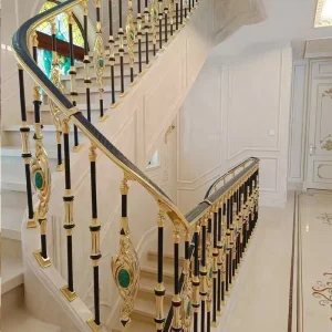 Customized Modern Villa Indoor Stair Railings Handrails with Adjustable Height Aluminum Metal Tiluoke Brand From Foshan Factory