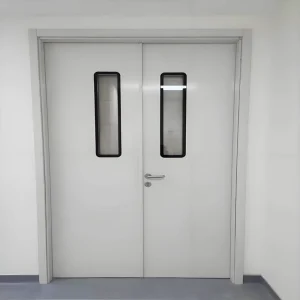 Customized Motorised Folding Collapsing Medical Operating Room Metal Stainless Steel Air Tight Clean Room Door for Hospital