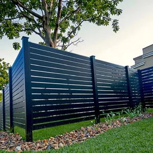 Customized Outdoor Privacy Board Residential Metal Decoration Aluminum Fence Backyard Garden Horizontal Fence