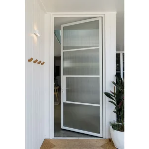 Customized Steel French Interior Glass Door Metal Steel Frame with Fluted Glass for House