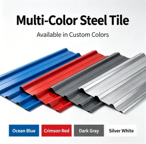 Customized Thickness Color Coated Corrugated Steel Sheet PPGI Roofing Panel for Industrial Building
