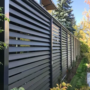 DIY Easy Assembled Modern Decorative Anti Climb Outdoor Garden Aluminum Privacy Fence Horizontal Slat Fence Panels Balcony Villa