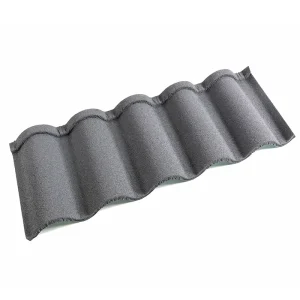 Dark Grey Spanish Tile Reinforced Structure Stone Coated Metal Roofing Enhanced Roof Stability Product