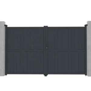 Decorative Aluminum Industrial Driveway Swing Gate, Powder-Coated