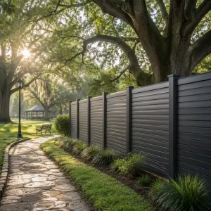 Decorative Aluminum Screening Fence Panels Black Powder-Coated Slats for Balcony Deck Garden Boundary Wall