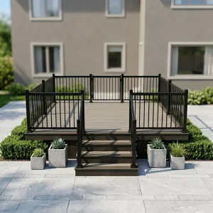 Decorative Modern Aluminum Alloy Stair Railing for Villa & Balcony Custom Sizes Anti Corrosion Rustproof Fast Installation