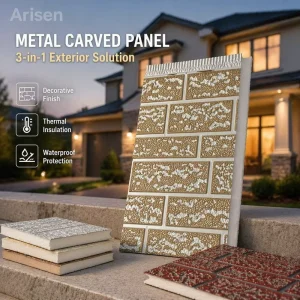 Decorative Modern Metal Siding Panels Thermal Insulation Water Fire Resistant Eco Friendly Exterior Wall Prefab House Villa