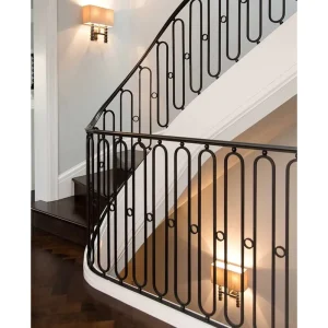 Decorative Modern Wrought Iron Stair Spindles & Balusters with Single Oval Design for Outdoor Balcony Deck Porch Handrail