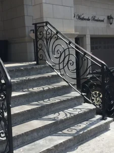 Decorative Wrought Iron Railing Metal Stair Railing System for Residential House Interior Stairs Double Side Railing