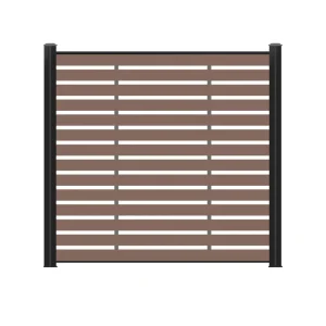 Delicate Smooth Surface Anti Scratch Retro Trellis Natural Wood Fence Premium WPC Fence for Home Yard