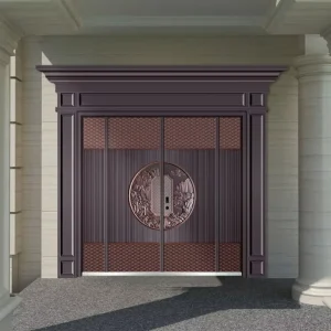 Direct Supplier Minimalist Exterior Entry Villa Security Main Entrance Door Design Cast Aluminum Water Resistant 1