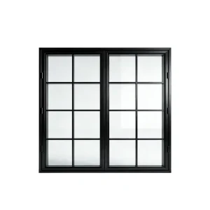 Double Glazed Metal Frame Powder Coated Matte Black Grilled Design Steel Doors and Windows