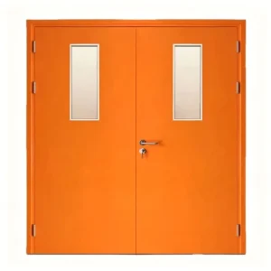 Double Leaf Steel Fire Door with Vision Panel for Server Rooms Data Centers Fire Resistant Doors with CE UL Certification
