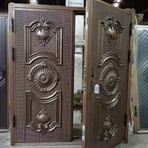 Double Swing Security Steel Doors Modern Design Anti-Theft For Home Exterior Decor Made In China